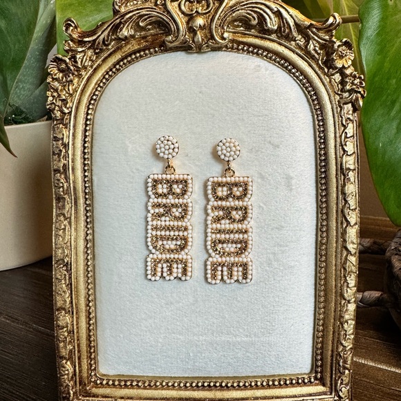 Jewelry - Bridal “Bride” Beaded Earrings